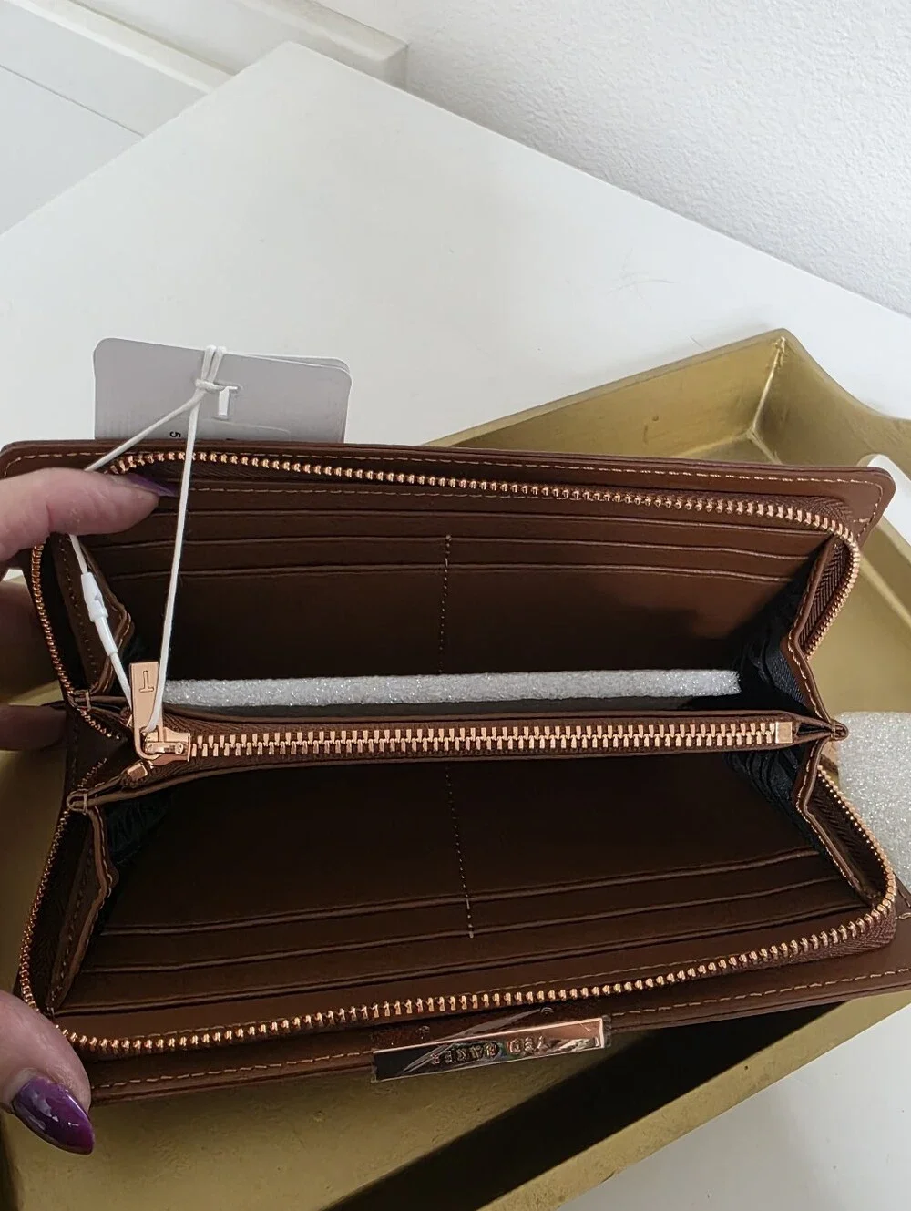 Ted Baker Brown Pebbled Leather Wallet